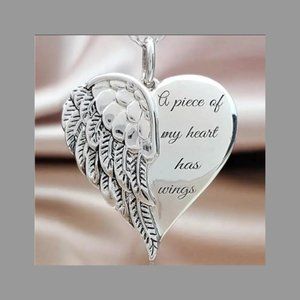 Angel wing heart Necklace